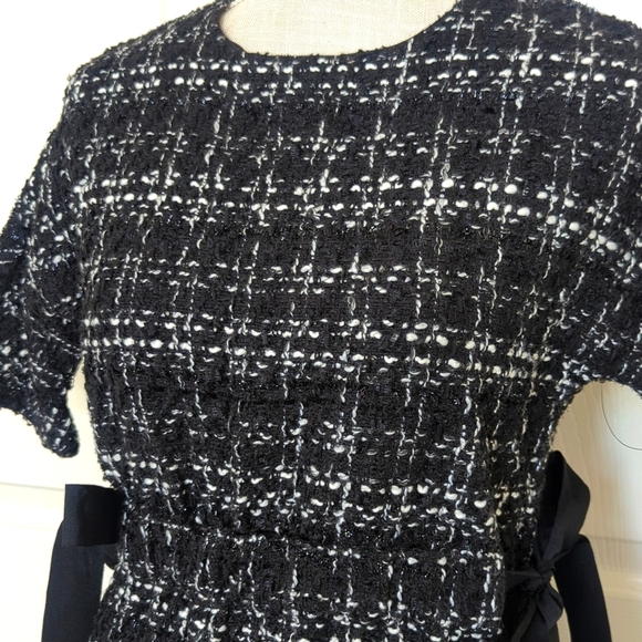 Zara Tweed Black and White Dress - Picture 4 of 9